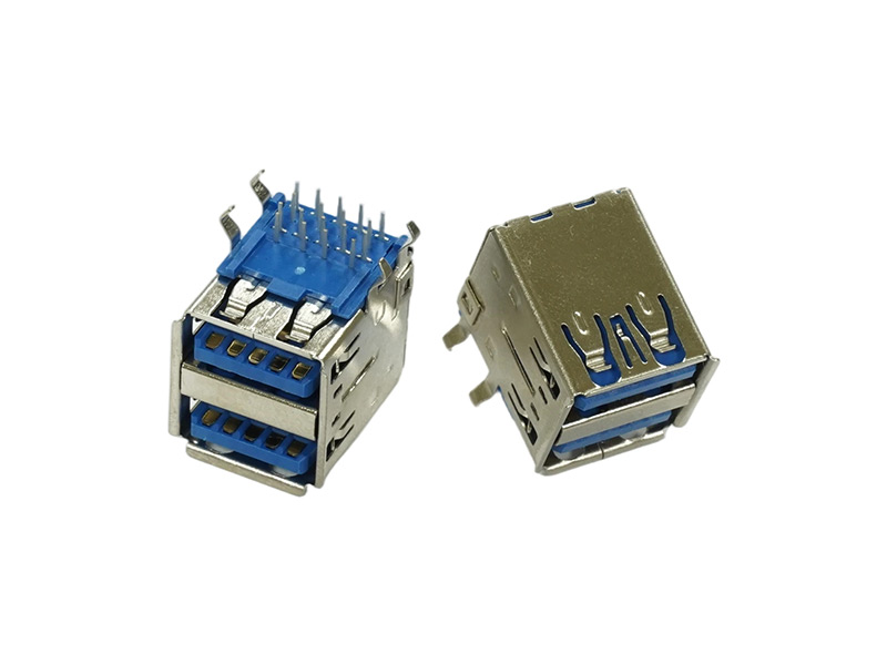 USB 3.0 AF双层90度插板 弯脚有卷边